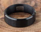 7mm Black Tantalum and Satin Inlay Men's Wedding Ring