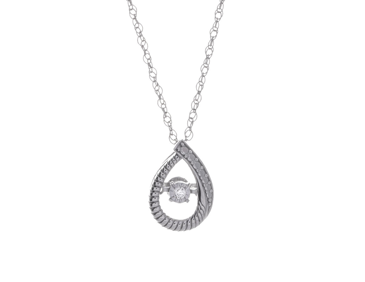 .02ct. Shimmering Diamond Pendant in Sterling Silver