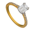 1/2ct. t.w. Emerald Cut Diamond Engagement Ring in 14K Yellow and White Gold
