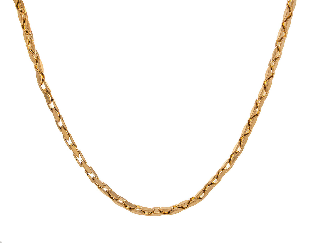 Stainless Steel/Gold-IP Polished Flat Oval Link Chain