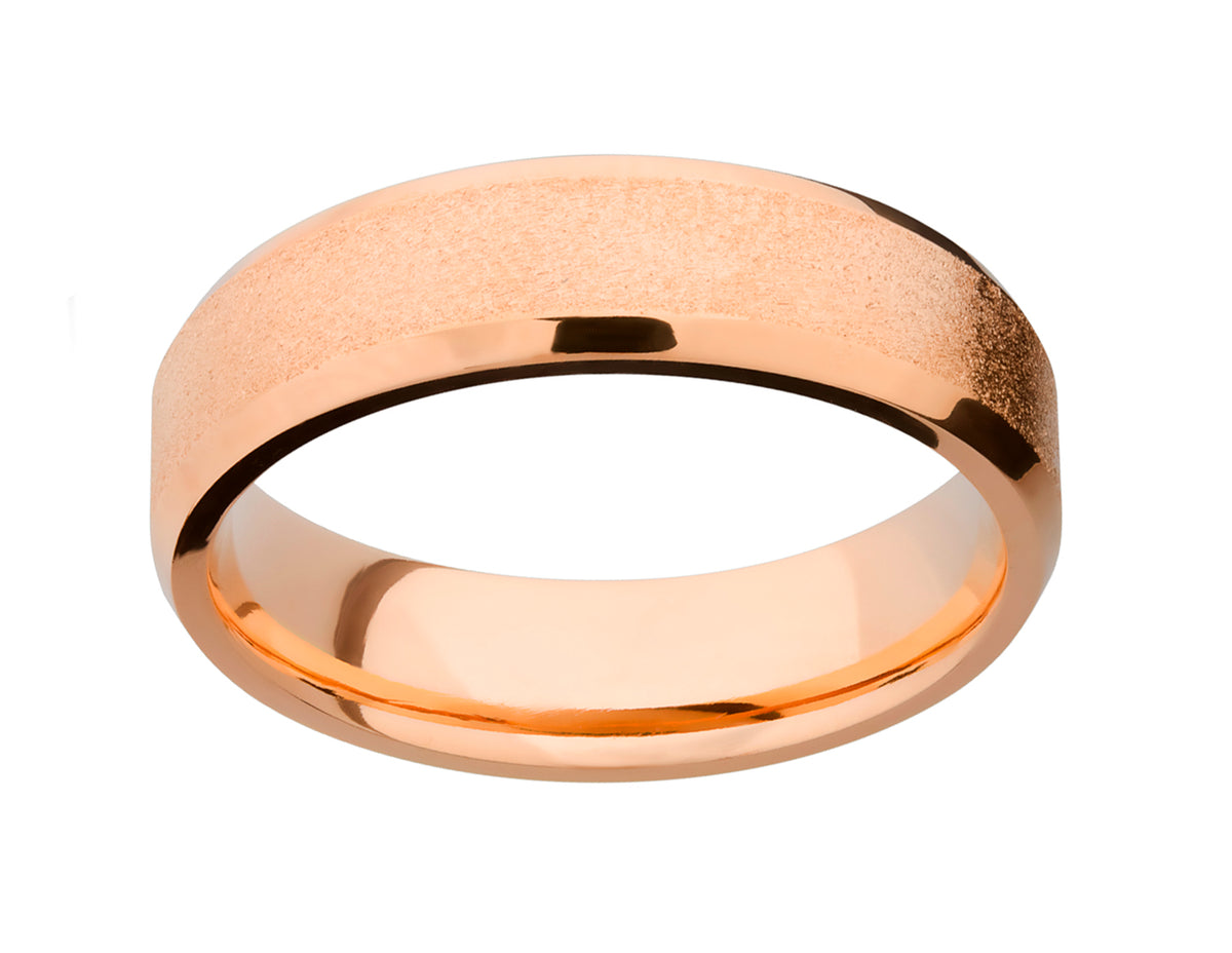 6mm Men's Wedding Ring in 14K Rose Gold