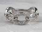 1/10ct. t.w. Diamond Oval Link Fashion Ring in Sterling Silver
