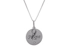 Diamond Hope Disk Pendant in Sterling Silver