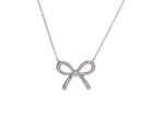 .02ct. Diamond Bow Pendant in Sterling Silver