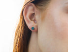 1/2ct. t.w. Blue Diamond Cluster Earrings in 14K White Gold