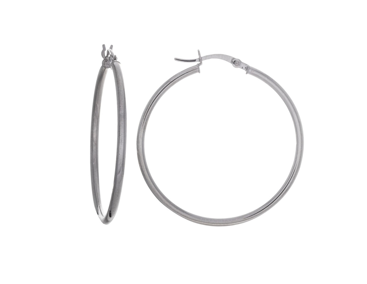 Polished Hoop Earrings in Sterling Silver