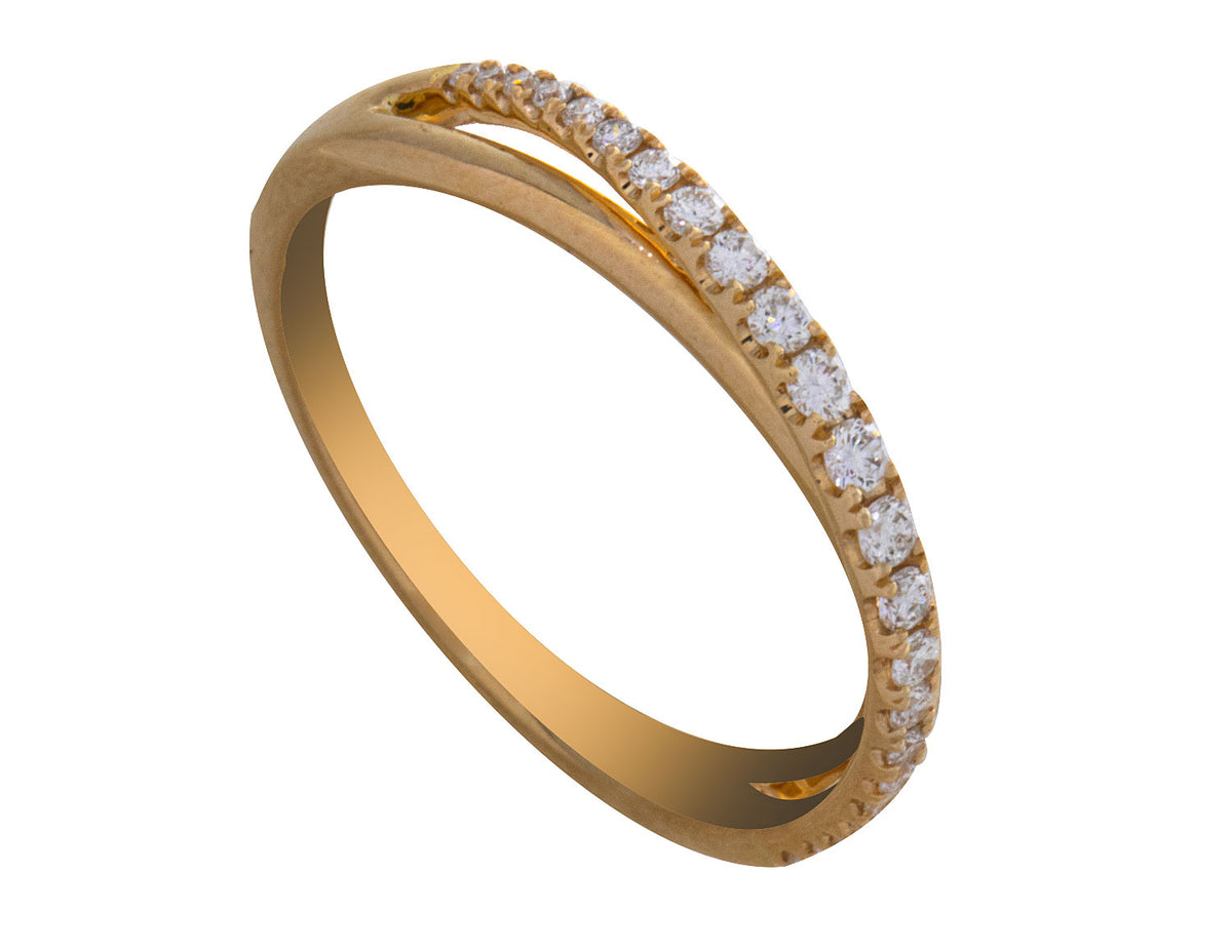 1/5ct. t.w. Diamond Crossover Ring in 14K Yellow Gold