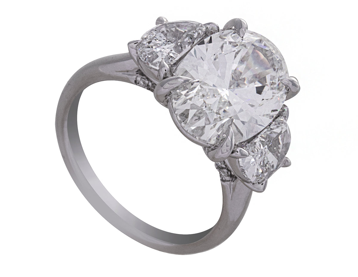 6 1/2ct. t.w. Oval Cut Newborn Lab Created Diamond Engagement Ring in 14K White Gold