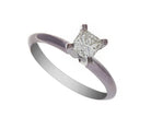 1/2ct. Princess Cut Solitaire Diamond Engagement Ring in 14K White Gold