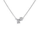 1/3ct. t.w. Emerald Cut Diamond Toi et Moi Necklace in 14K White Gold