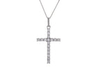 3/4ct. t.w. Newborn Lab Created Diamond Cross Pendant in 14K White Gold