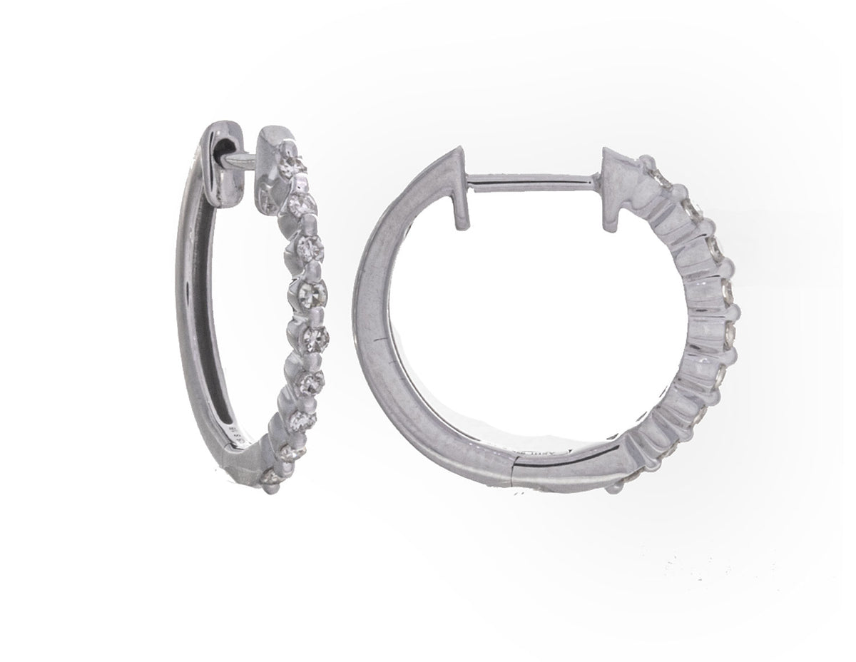 1/7ct. t.w. Diamond Petite Hoop Earrings in Sterling Silver
