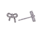 1/8ct. t.w. Diamond Bow Earrings in 10K White Gold