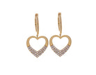 1/3ct. t.w. Diamond Heart Dangle Earrings in 10K Yellow Gold