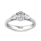 1/8ct. t.w. Oval Cut Diamond Engagement Ring in 14K White Gold