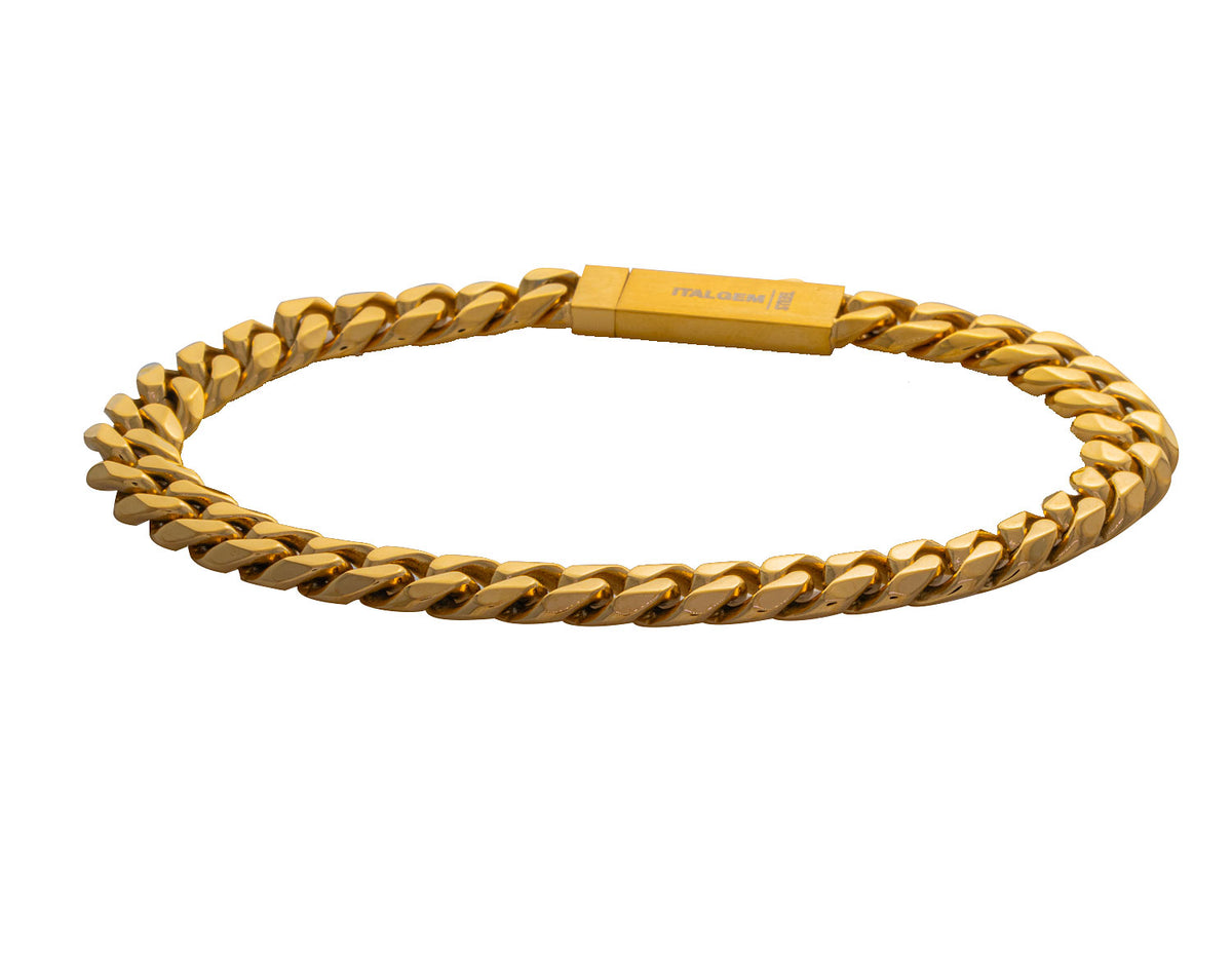 8" Gold-Ion Plated Stainless Steel Curb Bracelet