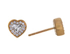 5/8ct. t.w. Newborn Lab Created Diamond Heart Halo Earrings in 14K Yellow Gold