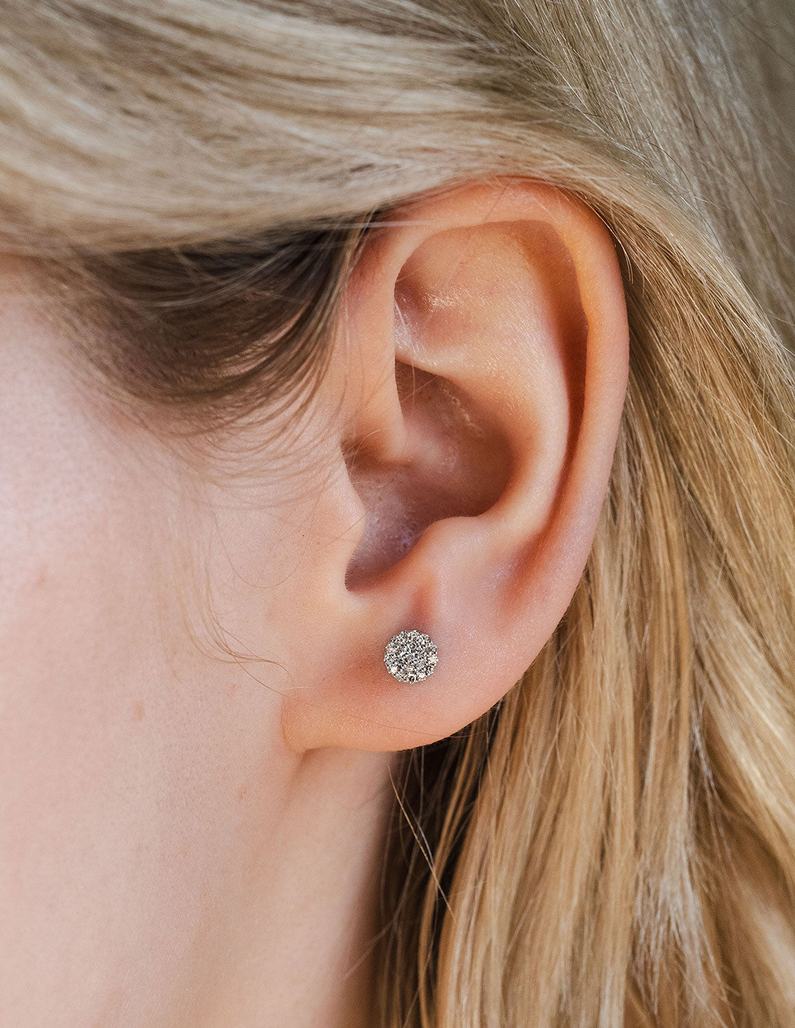 1/8ct. t.w. Diamond Disc Earrings in 10K White Gold