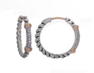1/7ct. t.w. Diamond Hoop Earrings in Sterling Silver and 14K Yellow Gold