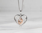 .01ct. Diamond Heart Pendant in 10K Rose Gold and Sterling Silver