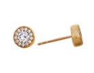 5/8ct. t.w. Newborn Lab Created Diamond Halo Earrings in 14K Yellow Gold
