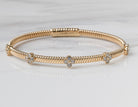 3/4ct. t.w. Diamond Clover Bangle Bracelet in 14K Yellow Gold