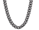 22" Stainless Steel and Black Ion-Plated Diamond Cut Curb Chain
