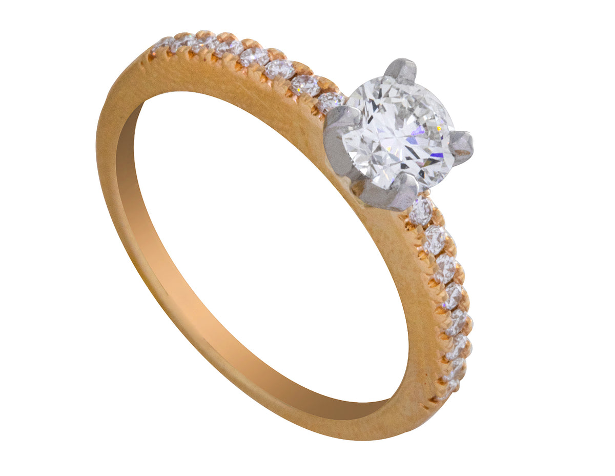2/3ct. t.w. Round Cut Newborn Lab Created Diamond Engagement Ring in 14K Yellow Gold