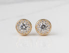 5/8ct. t.w. Newborn Lab Created Diamond Halo Earrings in 14K Yellow Gold
