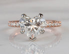 2 1/5ct. Heart Shape Newborn Lab Created Diamond Engagement Ring in 14K Rose Gold