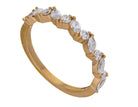 5/8ct. t.w. Marquise and Round Cut Diamond Anniversary Ring in 14K Yellow Gold