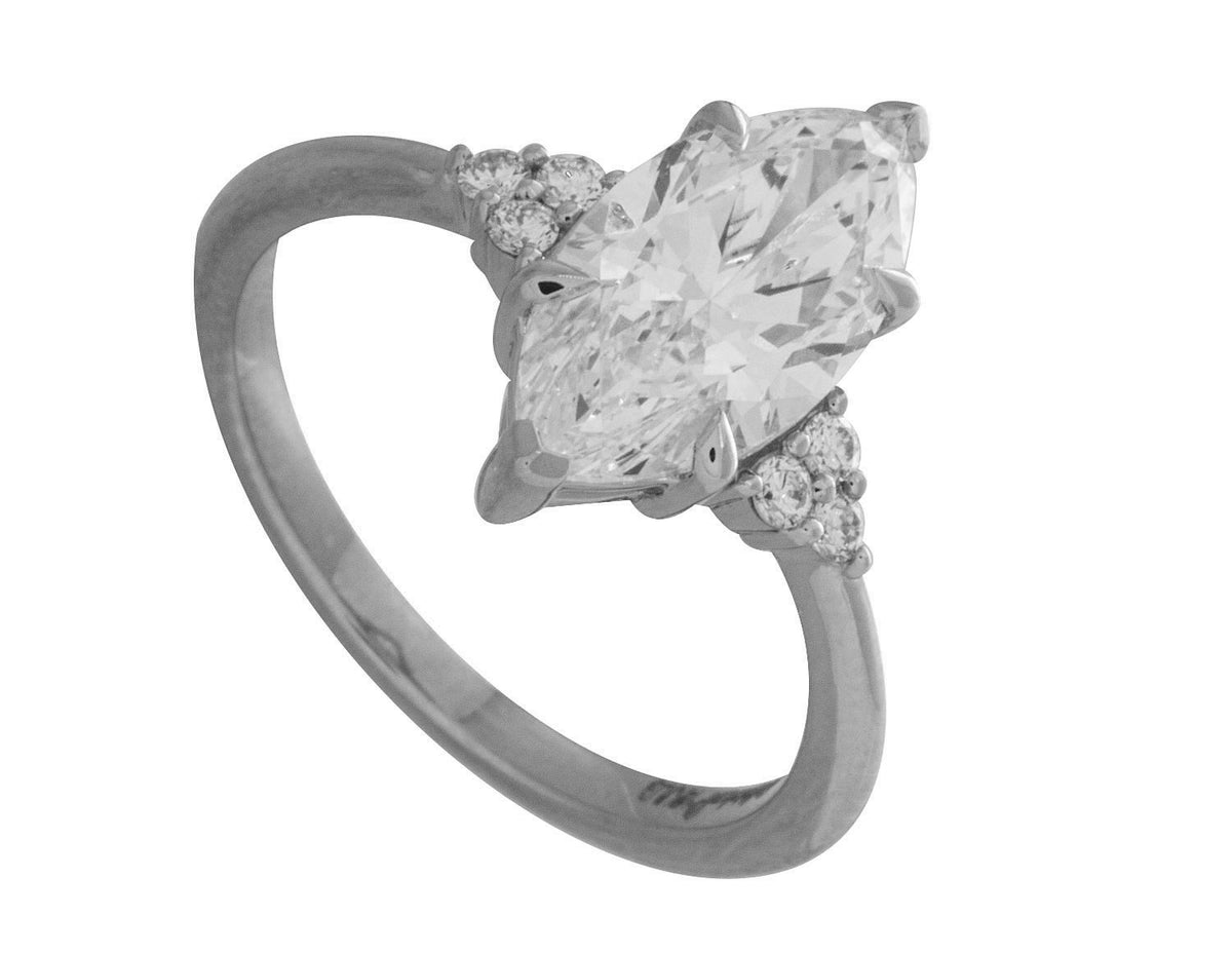 14K White Gold Engagement Ring