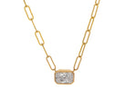 1 1/2ct. Radiant Cut Newborn Lab Created Diamond Bezel Pendant in 14K Yellow Gold