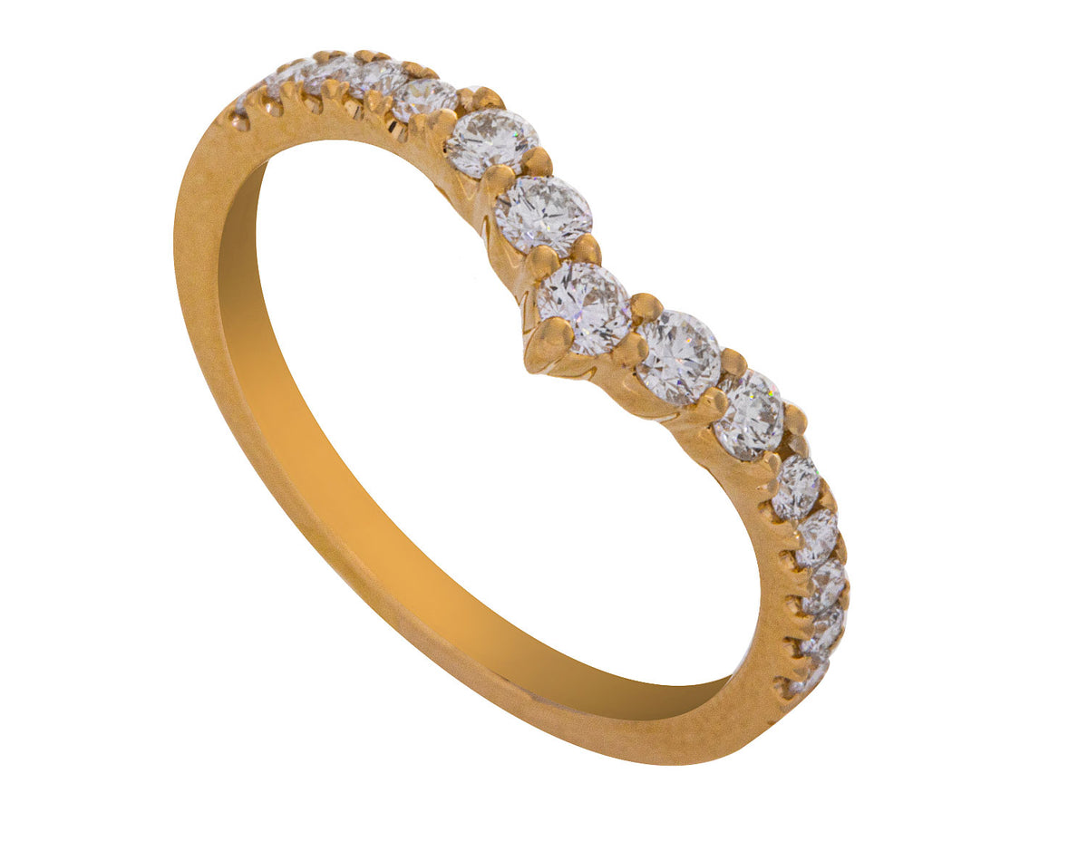 1/3ct. t.w. Chevron Diamond Anniversary Ring in 14K Yellow Gold