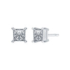 1/7ct. t.w. Princess Cut Diamond Stud Earrings in 14K White Gold