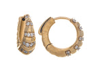Round Cut Diamond Huggie Earrings in 14K Yellow Gold