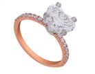 2 1/5ct. Heart Shape Newborn Lab Created Diamond Engagement Ring in 14K Rose Gold