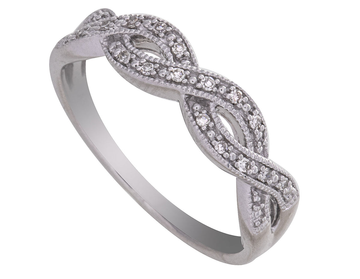 1/14ct. t.w. Diamond Infinity Ring in Sterling Silver
