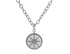 1/14ct. t.w. Diamond Compass Medallion in Sterling Silver