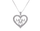 1/10.ct. t.w. Diamond 'MOM' Pendant in Sterling Silver
