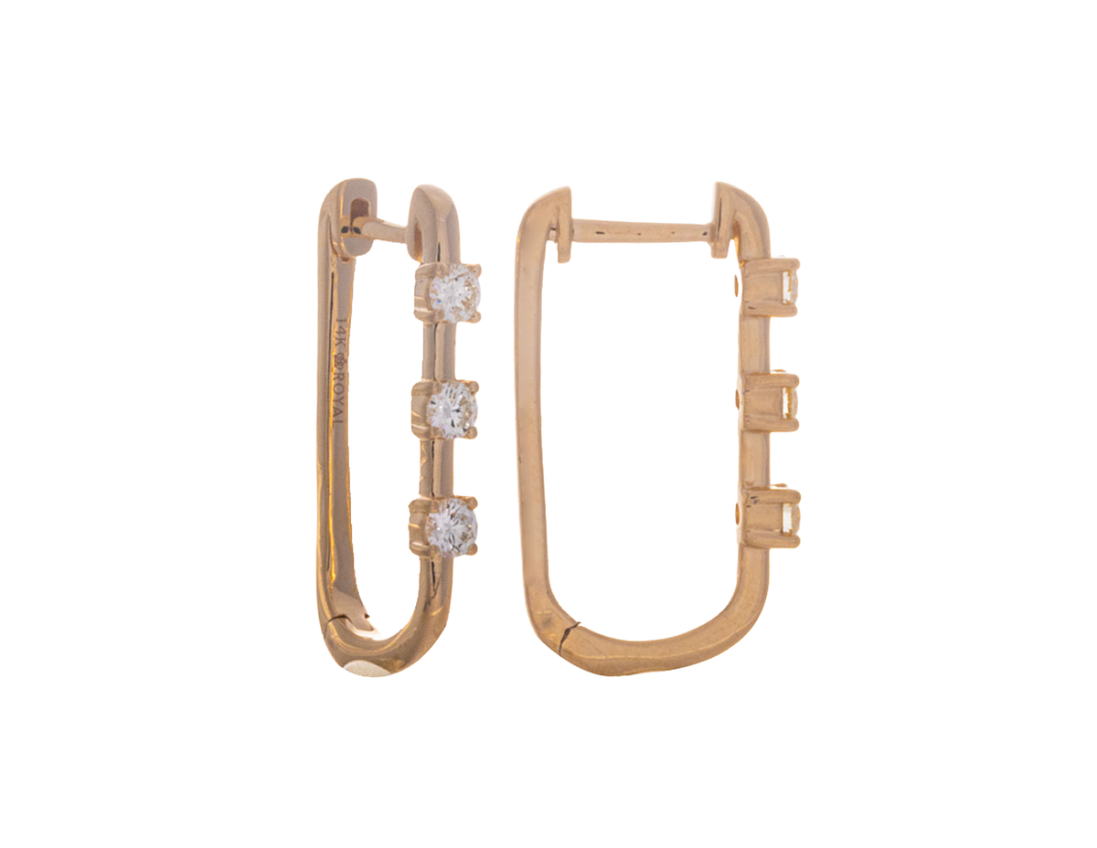 1/3ct. t.w. Diamond Hoop Earrings in 14K Yellow Gold