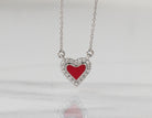 1/14ct. t.w. Red Ceramic Heart Pendant in Sterling Silver