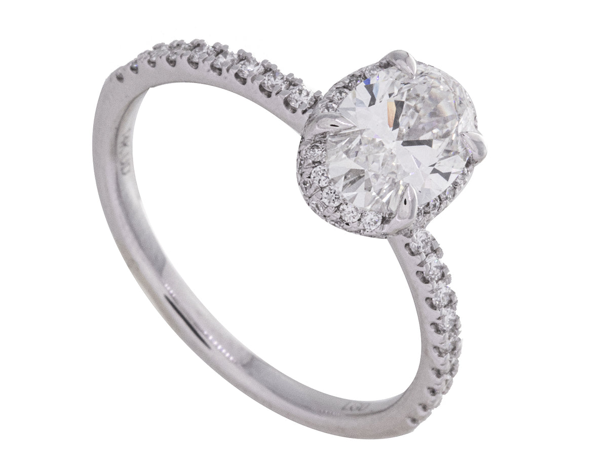 1 9/10ct. t.w. Oval Cut Newborn Lab Created Diamond Engagement Ring in 14K White Gold