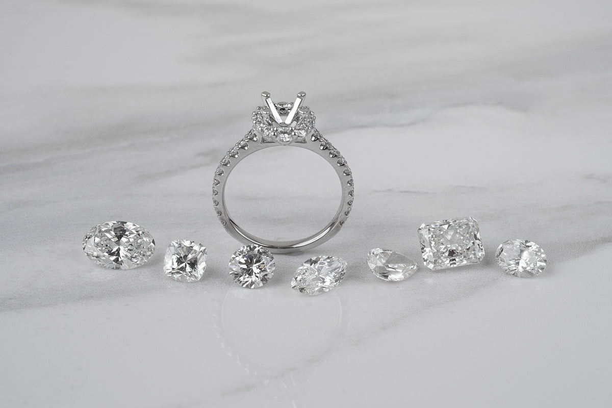 Diamond color grades compared side by side