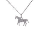 .01ct. Black Diamond Origami Horse Pendant in Sterling Silver