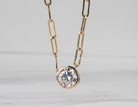 1 1/2ct. Round Cut Newborn Lab Created Diamond Bezel Pendant in 14K Yellow Gold