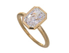 2 1/10ct. Radiant Cut Newborn Lab Created Bezel Diamond Engagement Ring in 14K Yellow Gold