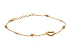 .05ct. t.w. Diamond-By-The-Yard Heart Bracelet in 14K Yellow Gold
