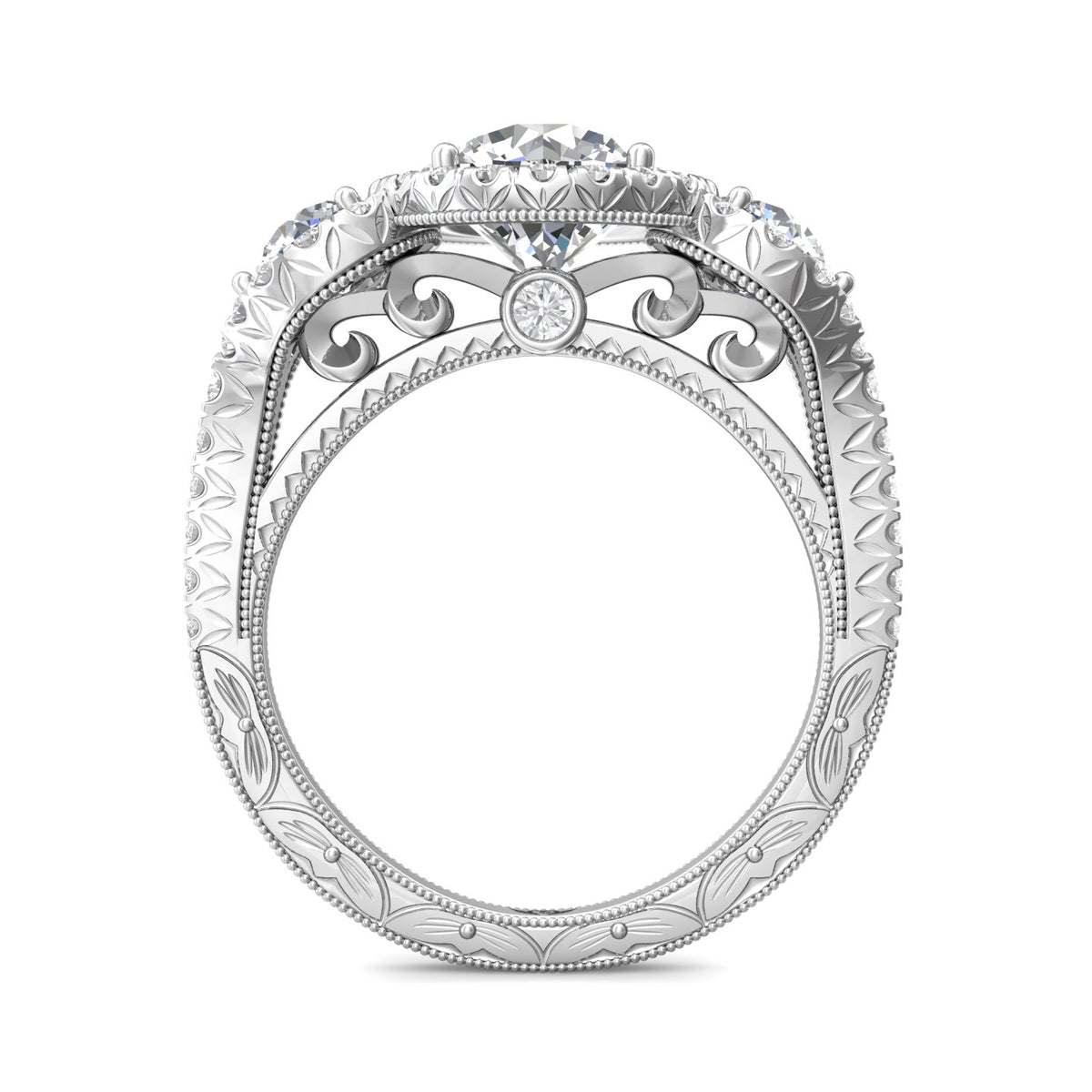 1 1/8ct. t.w. Round Diamond Engagement Ring in 14K White Gold