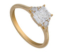 1 1/6ct. t.w. Radiant Cut Newborn Lab Created Diamond Engagement Ring in 14K Yellow Gold